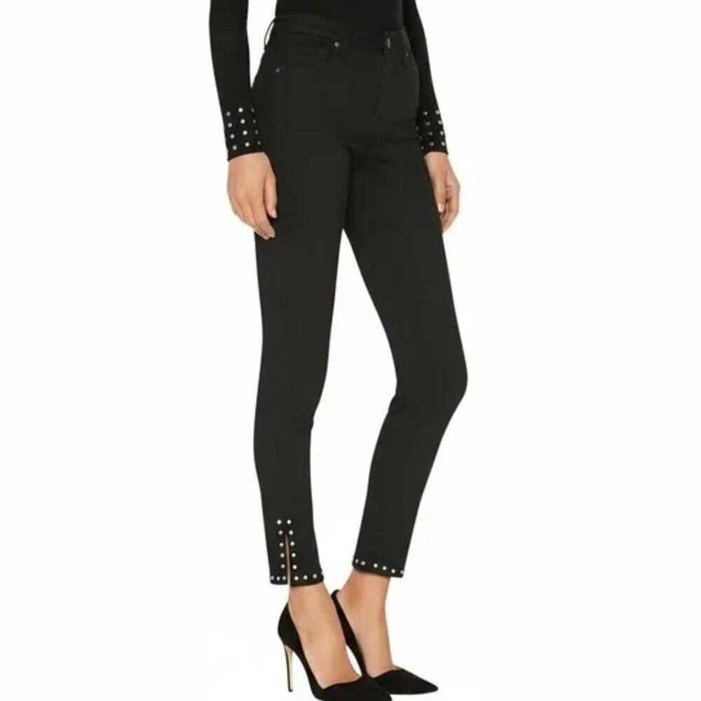 Citizens of Humanity Rocket Studded Split Hem Skinny Jeans Black 26
